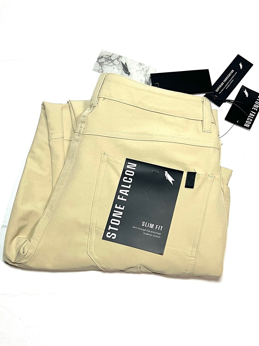 Stone Falcon Slim Fit Pants - Beige